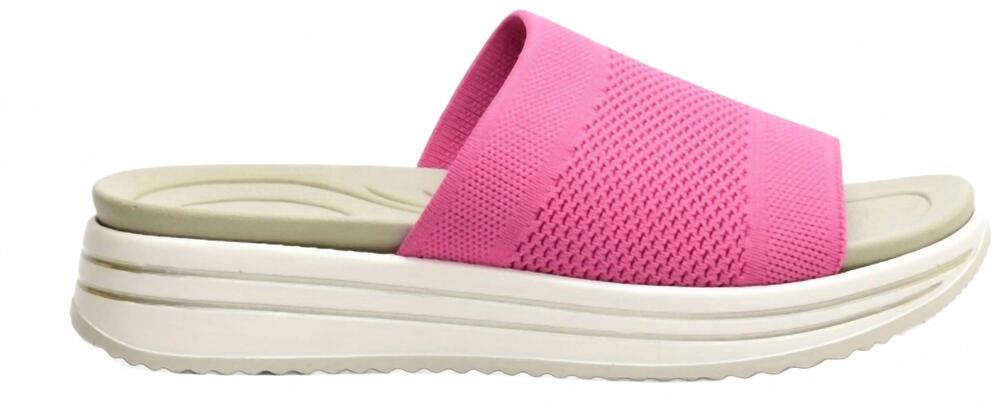 NEW REMONTE women's knit slide sandal in fuschia